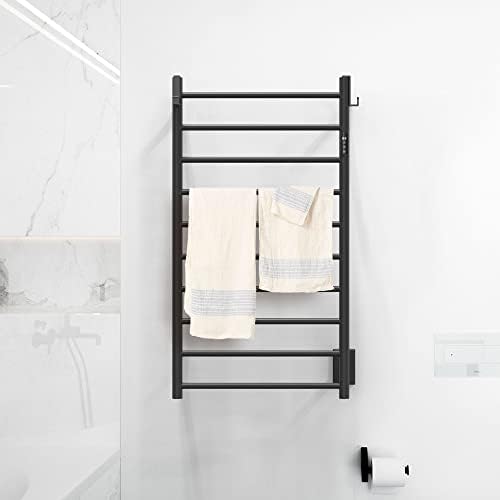 PBhusri 10-Bar Heated Towel Rack with Timer and LED Indicator