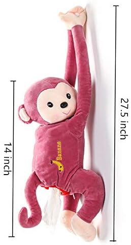 Plush Pipi Monkey Tissue Holder for Home and Car Use