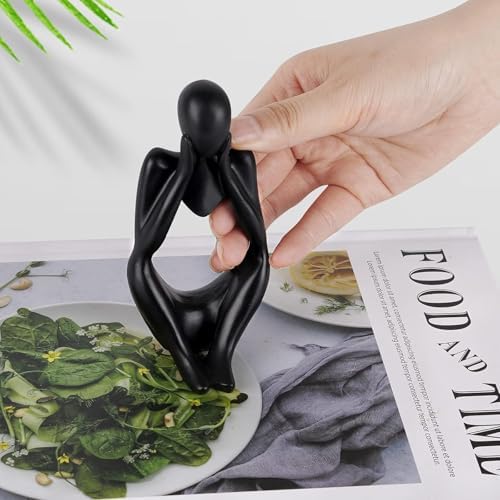 NxInnoX Creative Resin Thinker Art Sculpture Black Focus Small