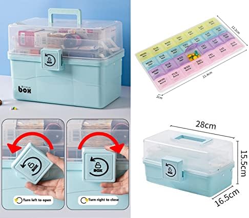 Fragolucyou Medicine Cabinet with 3 Tier and 7 Day Pill Organizer