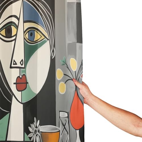 DAOWANGZUO Abstract Boho Shower Curtain Set 72x72in
