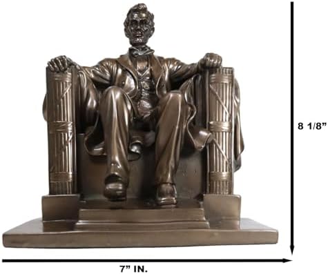 Ebros Gift Faux Bronze Lincoln Figurine 8 H