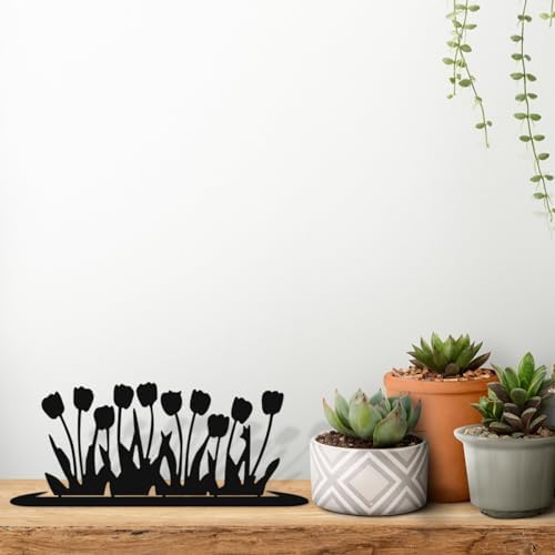 Miniature Metal Flower Statue for Home Decor