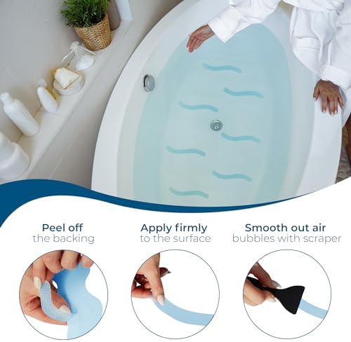 Homergy Anti-Slip Shower Stickers 24 PCS Blue