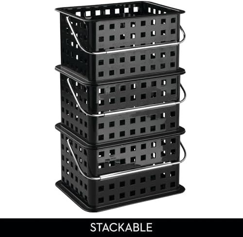InterDesign Portable Shower Caddy with Black Plastic Basket and Carry Handle