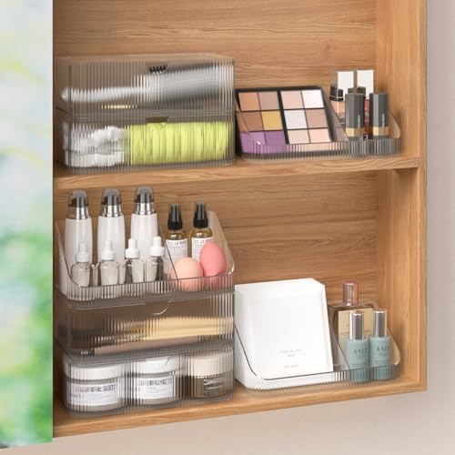 MEAJIO Medicine Cabinet Organizer with 2 Drawers and 1 Tray