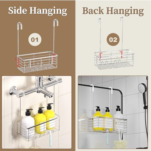 DELLAN Hanging Shower Caddy with 4 Hooks