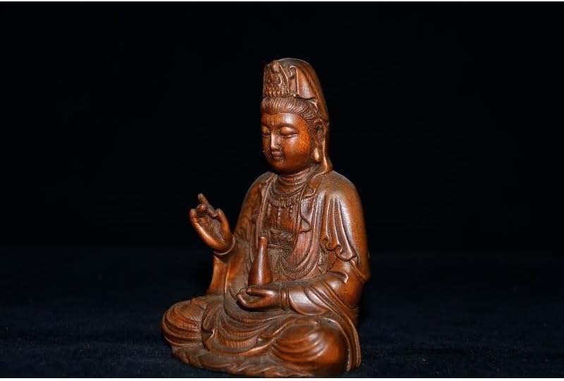 Handcrafted Boxwood Guanyin Statue for Home Decor
