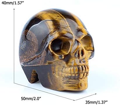 YWG Stone 50mm Yellow Tiger Eye Skull Figurine