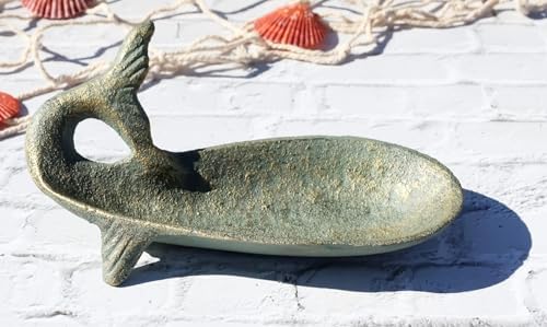 Ebros Gift Cast Iron Whale Soap Dish Tray