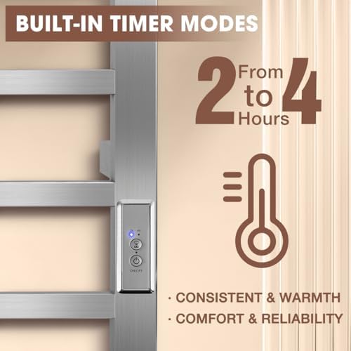 Aquatrend Heated Towel Rack with 5 Bar Stainless Steel Design