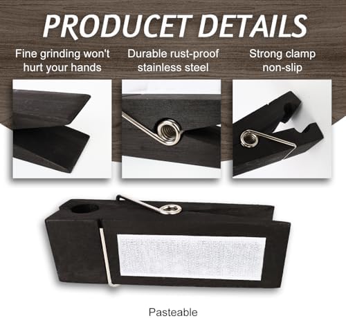 Wood Towel Hooks for Bathroom Black S