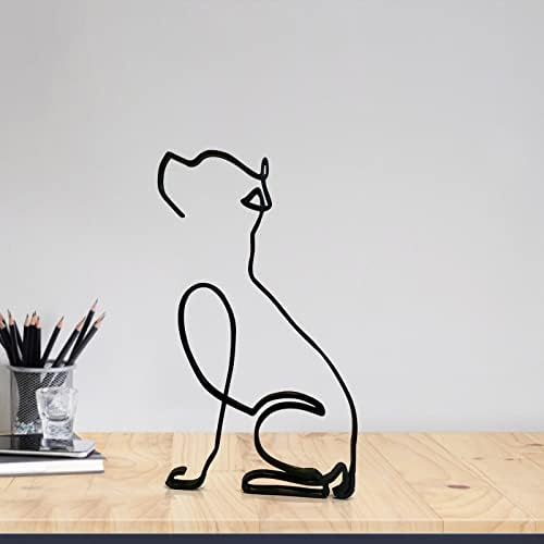 Nudsfuii Desk Statue Figurines Minimalist Dog Sculpture