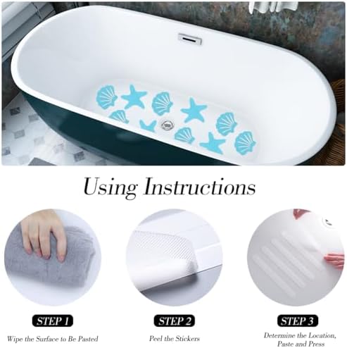 48PCS Bathtub Non-Slip Stickers Set with Scraper