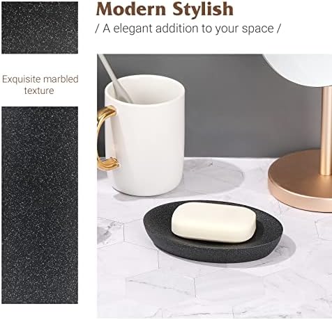 Shinowa Gravel Black Soap Dish - Mini Resin Storage Tray