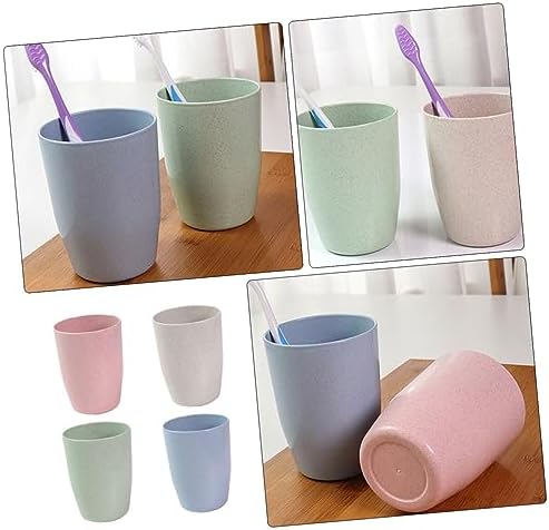 BRIGHTFUFU Wheat Straw Toothbrush Cup Holder for Bath