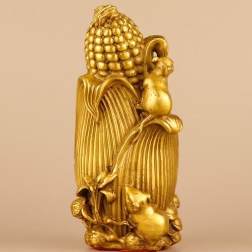 Chinese Brass Corn Feng Shui Decor Statue