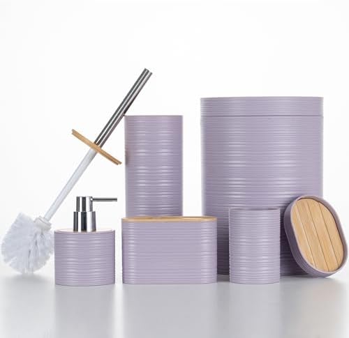 Fun Memories Bamboo Bathroom Accessories Set 6 Piece