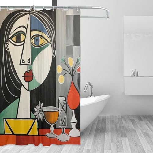 DAOWANGZUO Abstract Boho Shower Curtain Set 72x72in
