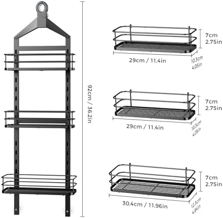 ODesign 3 Tier Adjustable Shower Caddy Organizer
