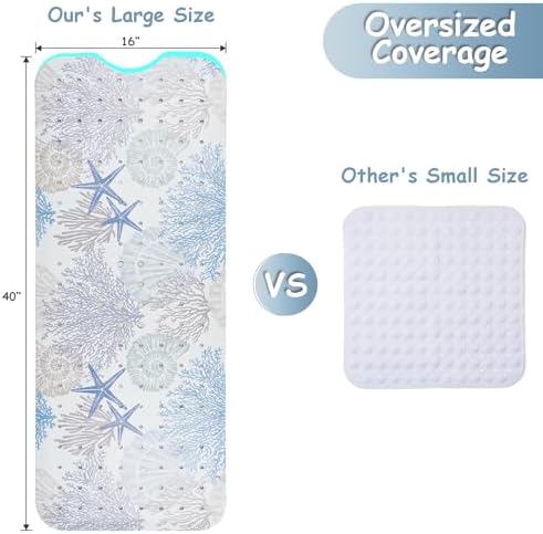 Non Slip Bathtub Mat with Suction Cups and Drain Holes 1