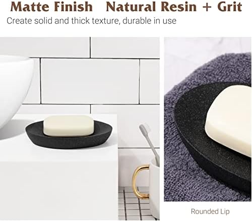 Shinowa Gravel Black Soap Dish - Mini Resin Storage Tray