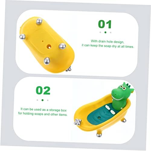 Dinosaur Soap Dish Cartoon Storage Drain Box