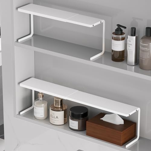 WOCHUANGSI Expandable Medicine Cabinet Shelf White L137-236W354H59