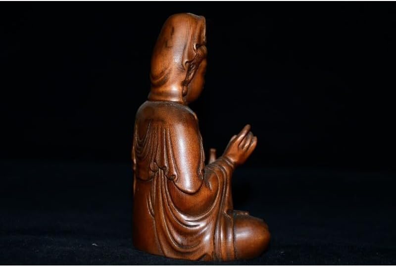 Handcrafted Boxwood Guanyin Statue for Home Decor