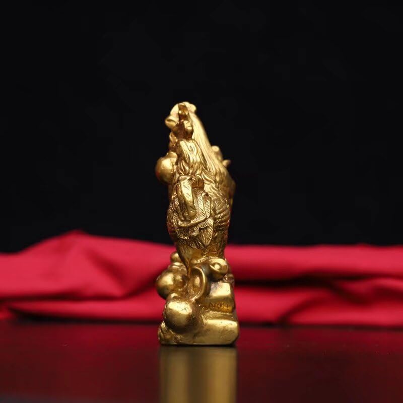 Julrybox Brass Chicken Feng Shui Statue