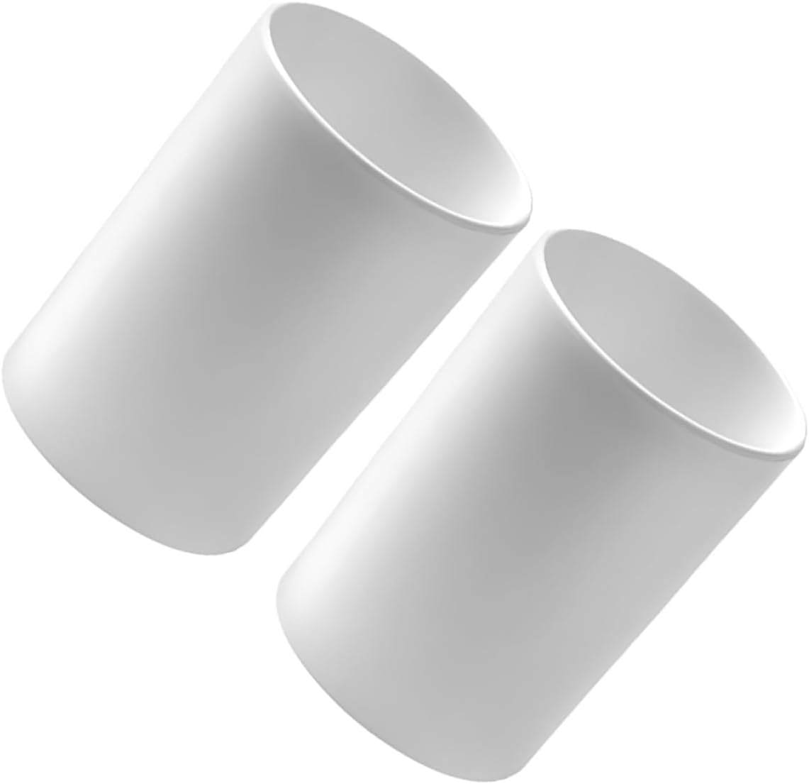 FONDOTIN 2pcs Solid PP White Bathroom Toothbrush Tumbler