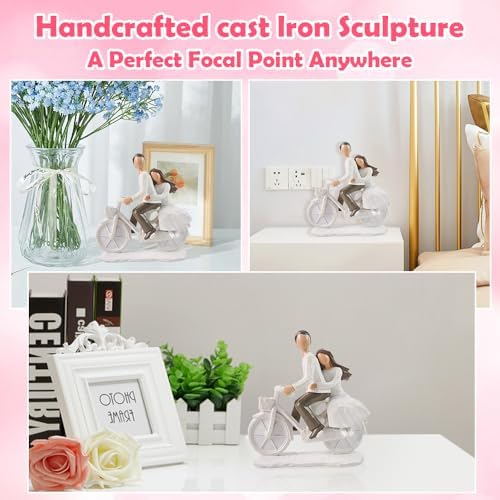 Hand Painted Couple Bicycle Sculpture Romantic Wedding Gift