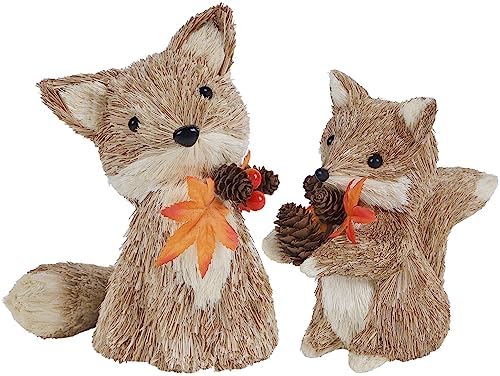 winemana Sisal Fox Fall Decor Set of 2