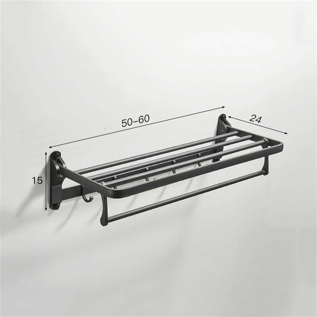 60CM Black Wall-Mounted Towel Rack