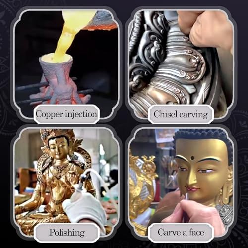 AksharaPadma Green Tara Buddha Statue 551 Inch