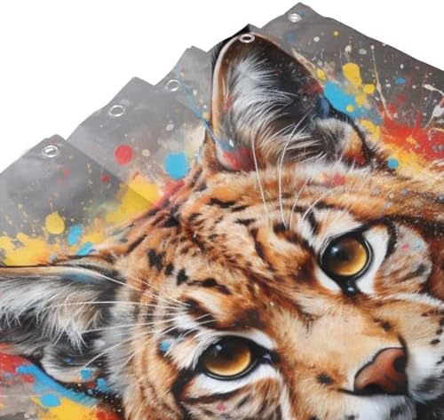 DAOWANGZUO Bobcat Shower Curtain Set 72x72in 1