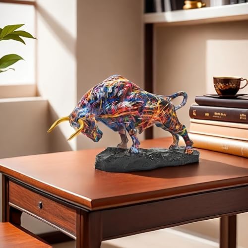 Yema Classic Abstract Resin Bull Sculpture - 138 x 866