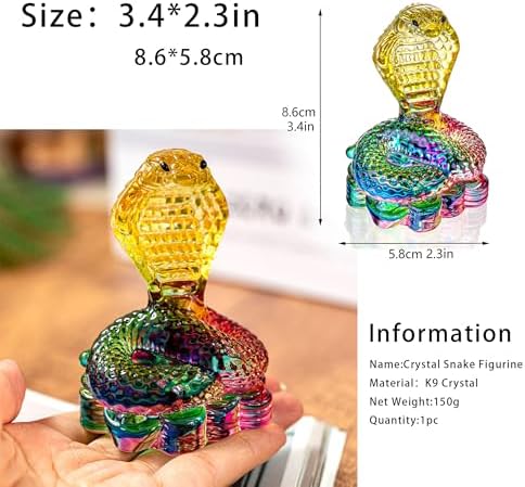 35 Inch Crystal Snake Figurine Collectible Art Decor