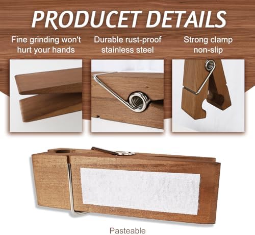 Wood Towel Hooks for Bathroom Light Brown S