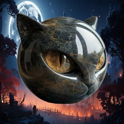 Luxury Black Cat Gemstone Sculpture Elegant Decor Gift