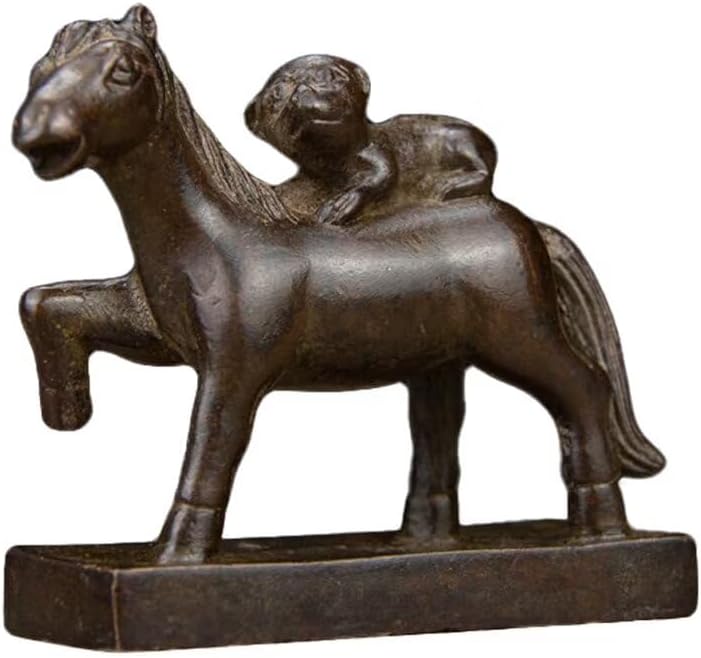 Chinese Elegant Brass Horse Feng Shui Decor Statue 1
