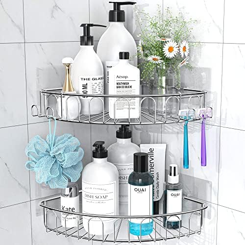 Orimade 2 Pack Corner Shower Caddy with Hooks