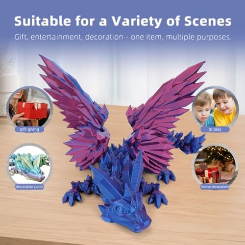 Nudsfuii 3D Printed Articulated Dragon Decor Statue