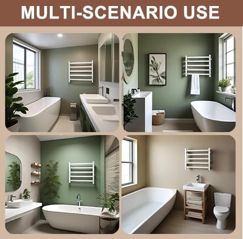 Aquatrend Heated Towel Rack with 5 Bar Stainless Steel Design