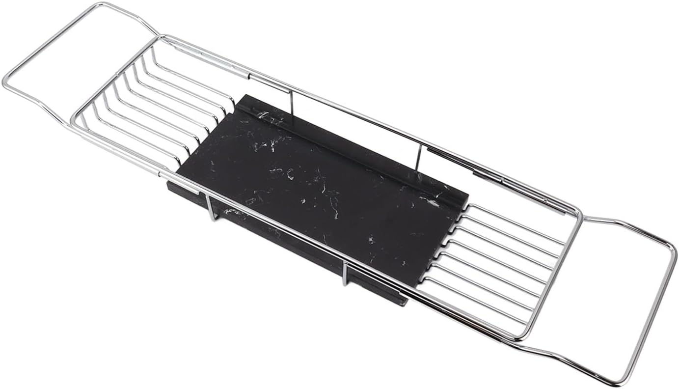 Fafeicy Metal Marble Bathtub Rack with Anti-Slip Design