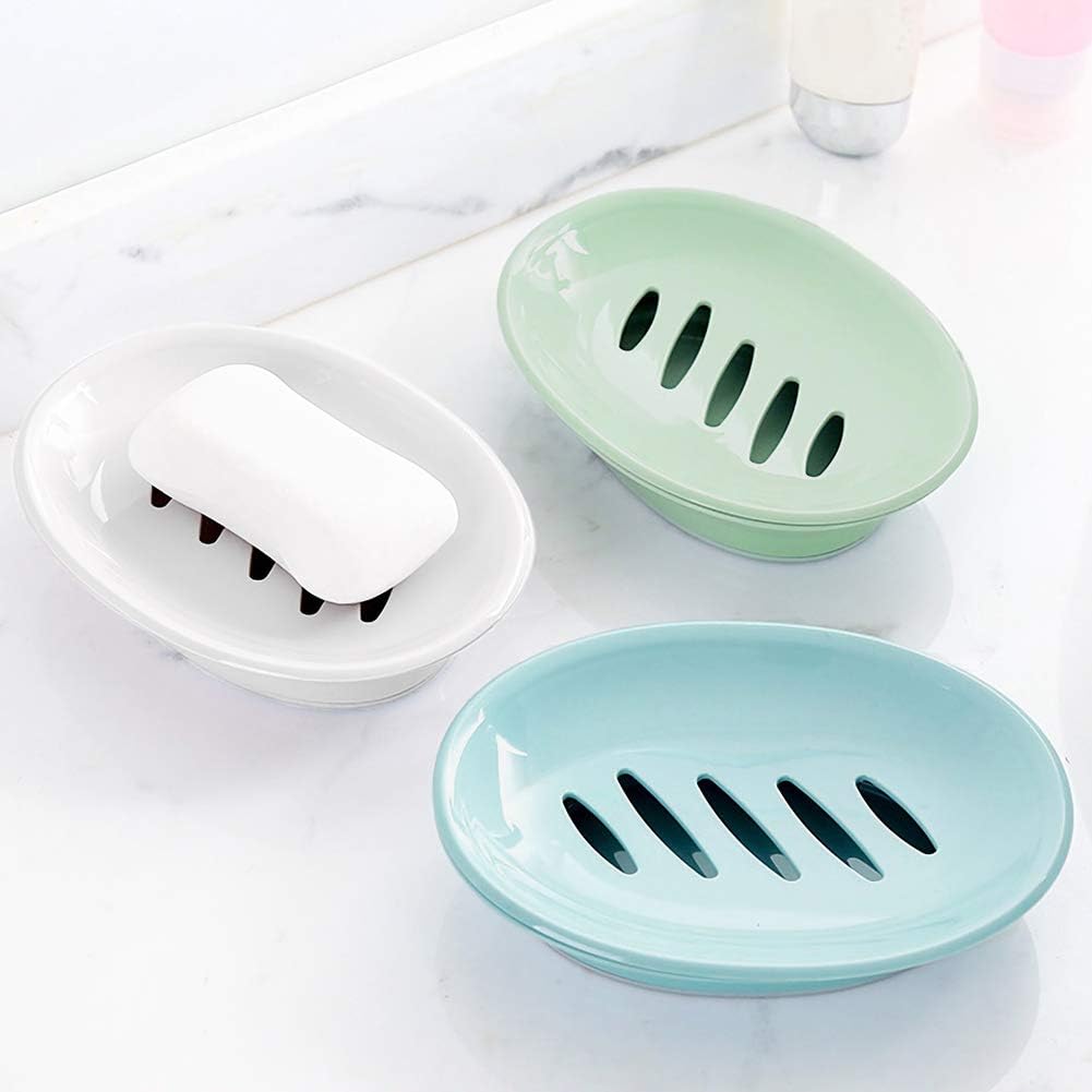 WYOK 2-Pack Soap Dish with Drain Blue