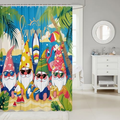Erosebridal Coastal Beach Gnome Shower Curtain Set