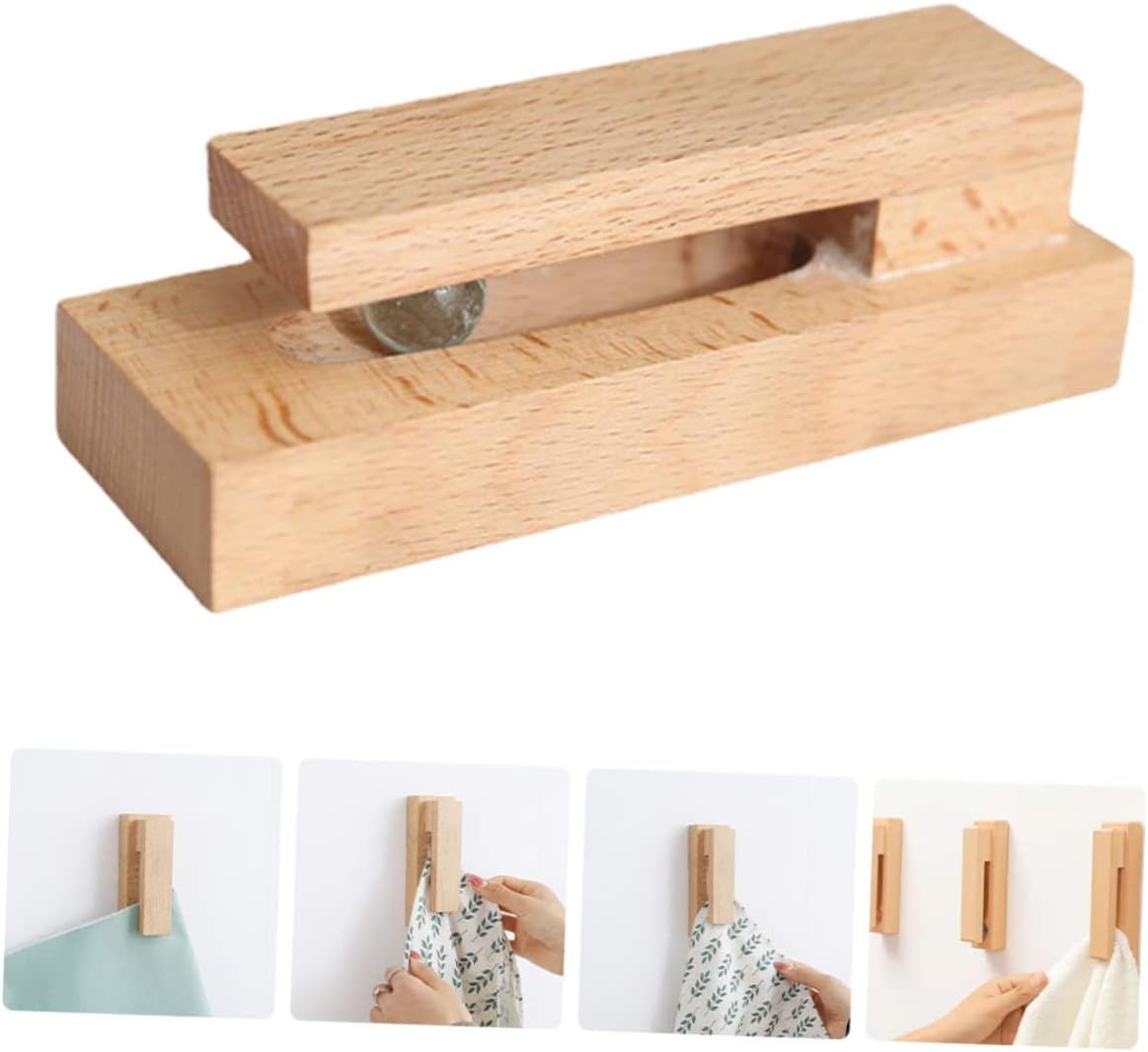 Parliky Solid Wood Bathroom Towel Rack Hook