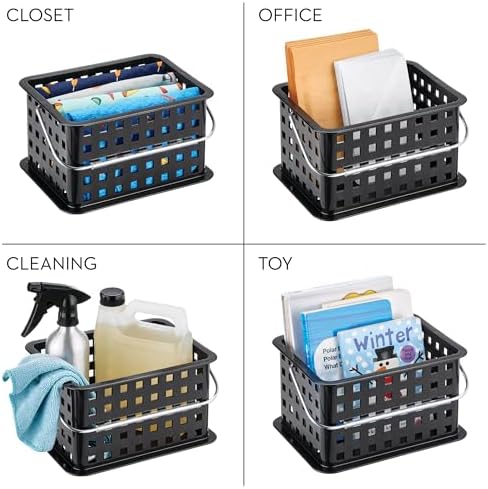 InterDesign Portable Shower Caddy with Black Plastic Basket and Carry Handle