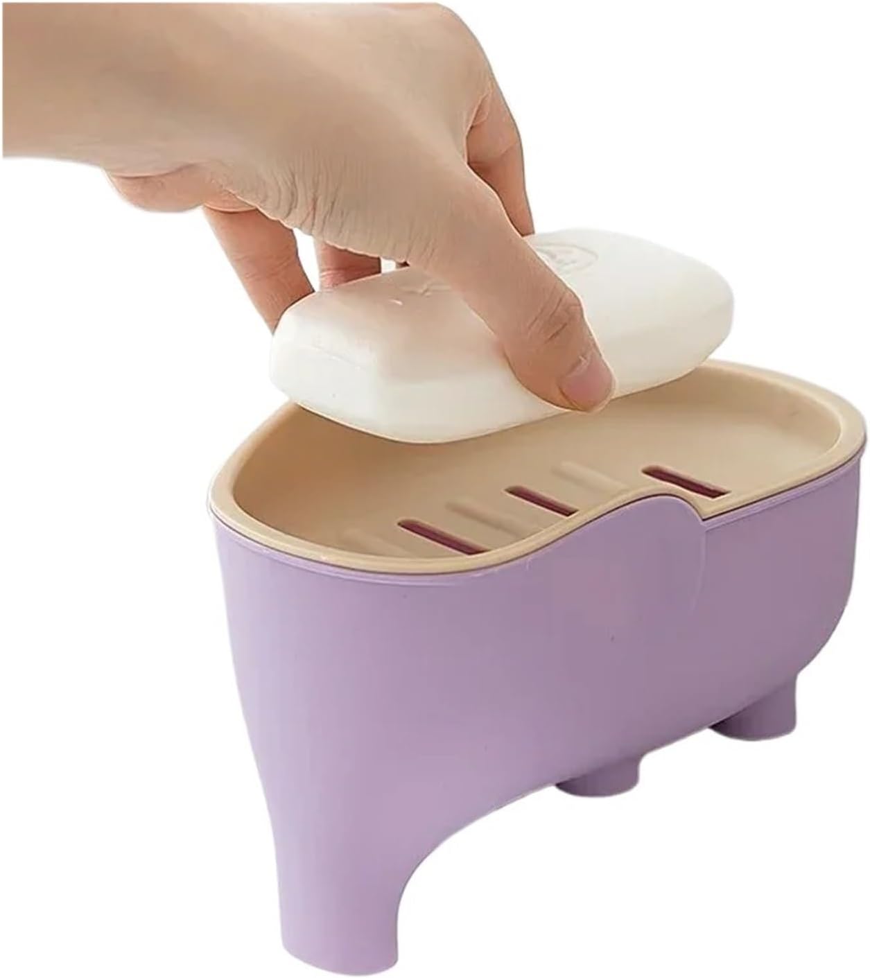 YOYDHVMKR Soap Dish Double Layer Elephant Design